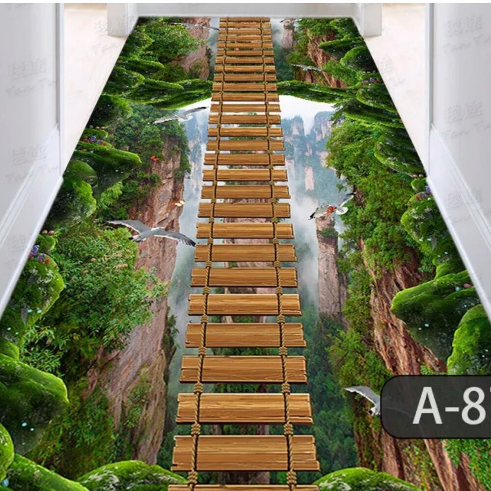 3D Scenario Decor Extra Long Corridor Carpet Anti-Slip